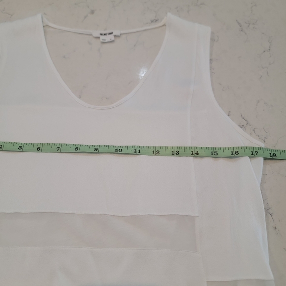 Helmut Lang white sleveless patchwork asymmetrical top size small - Picture 3 of 8